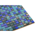 China supply blue glass mixed Hot - melt mosaic floor wall tile